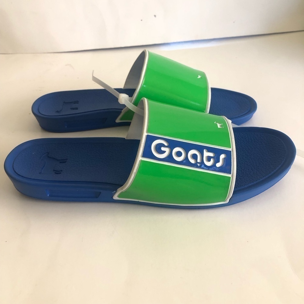 GOATS Kid's Blue/Green The Slide Logo Slide Sandals Size 1